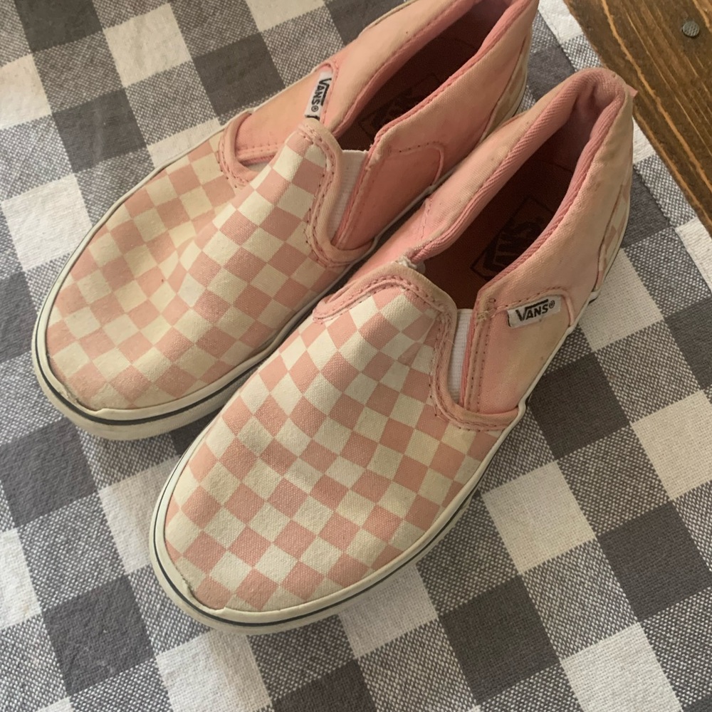 GUC VANS pink and white checker